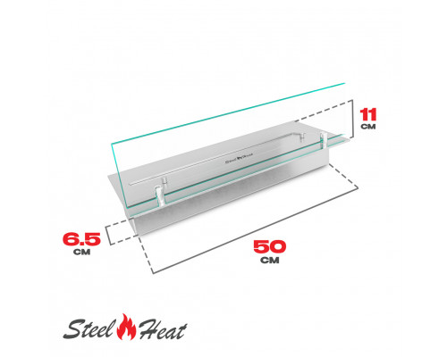 Топливный блок SteelHeat LINE GLASS 500